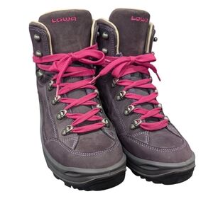 Lowa Hiking Boots purple w pink laces size 10